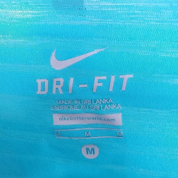 Nike Sheer Striping Tank Top Racerback Blue Workout Running Womens M Dri Fit - Picture 8 of 11